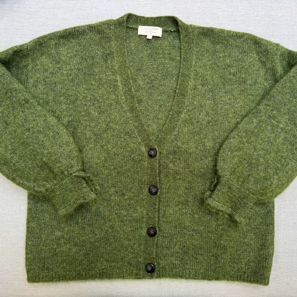 Sezane Green Cardigan Sweater - Picture 4 of 6